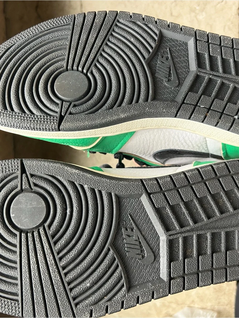 Nike Air High-Top Sneakers in Green, White & Black